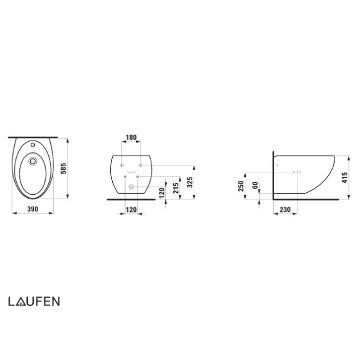 Bidē piekaramais Laufen IL Bagno Alessi ONE, 830971