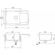 Virtuves izlietne HELIKA LIRA 780x500 mm. SQL101AW-222
