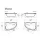 Stūra vanna Vispool MAREA 1736x1180mm