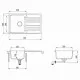 Virtuves izlietne HELIKA NOTUS 765x460 mm, SQ101AW-114 Virtuves izlietne HELIKA NOTUS 765x460 mm, SQ101AW-114