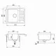 Virtuves izlietne HELIKA NOTUS 575x460 mm, SQ102AW-202