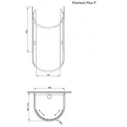 Dušas stūris pusapaļš Radaway Premium Plus P 100x90