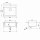 Virtuves izlietne HELIKA QUADRO 565x510 mm SQQ100W-113 Virtuves izlietne HELIKA QUADRO 565x510 mm SQQ100W-113