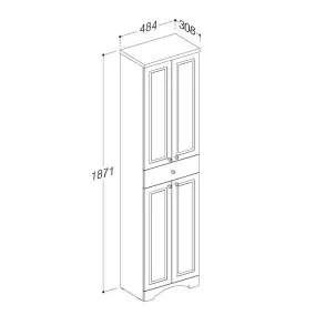 Vannas istabas augstais skapis RB RETRO 187x48 RETU48