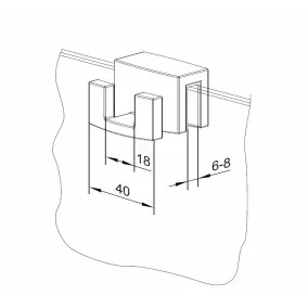 Āķis montēšanai uz stikla Radaway, WR-009