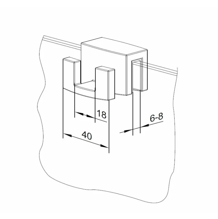 Āķis montēšanai uz stikla Radaway, WR-093