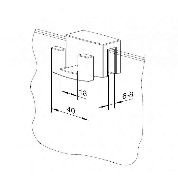 Āķis montēšanai uz stikla Radaway, WR-092 Āķis montēšanai uz stikla Radaway, WR-092