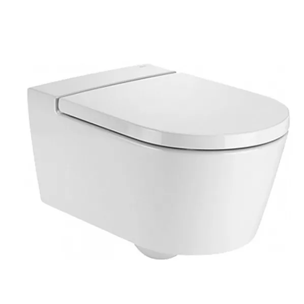 Tualetes pods piekaramais Roca Inspira Round Rimless ar Soft Close vāku