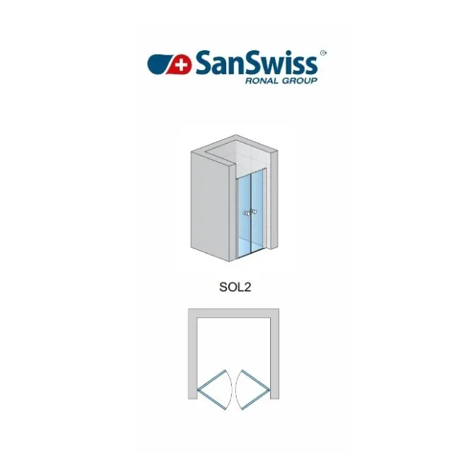 Dušas durvis SanSwiss SOLINO SOL2 90 cm