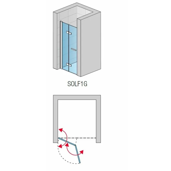 Dušas durvis SanSwiss SOLINO SOLF1D 100 cm