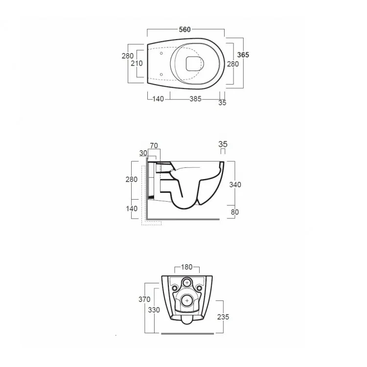 Tualetes pods piekaramais Simas Vignoni Rimless ar vāku,  VI18/F85/VI004