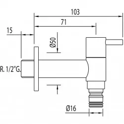 Dārza lodveida ventilis TRES Especial Basic 1/2 ār. vītne, hroms