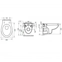 Tualetes pods piekaramais Turavit Classic ar Soft Close vāku, 14T5506+14T0304