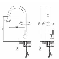 Virtuves izlietnes maisītājs Vento CUCINA, 352397