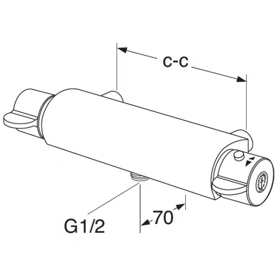 Dušas termostata maisītājs ar dušu Gustavsberg, GB41215604/41103250