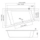 Stūra vanna Roltechnik KUBIC ASYMMETRIC 160x103 cm