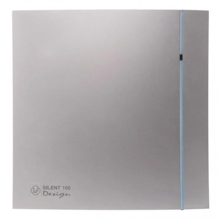 Sadzīves ventilators S&P Silent Design 100CHZ, mitruma sensors, silver