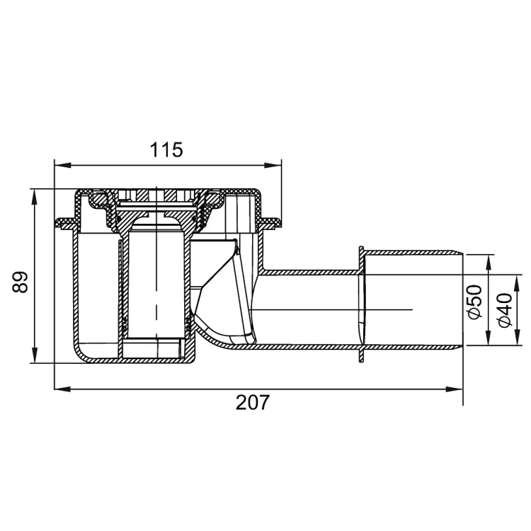 Dušas kanāls ar resti ACO ShowerDrain M 900mm, h-54mm, vertikāls atloks