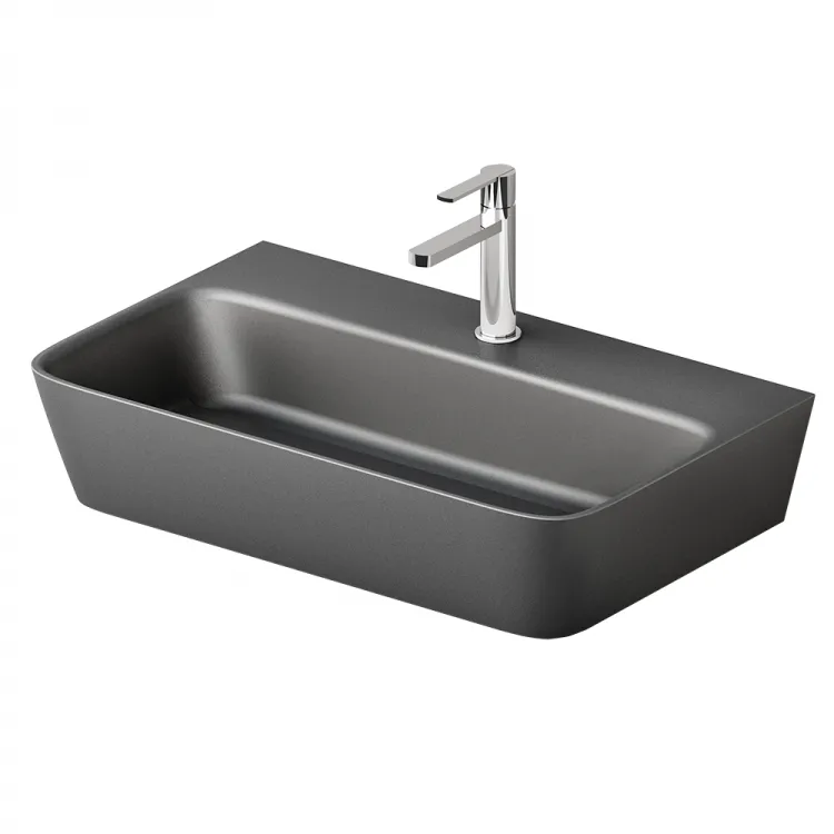 Vannas istabas uzliekamā izlietne PAA QUADRO GRAPHITE 700x430mm, IQUAS/01
