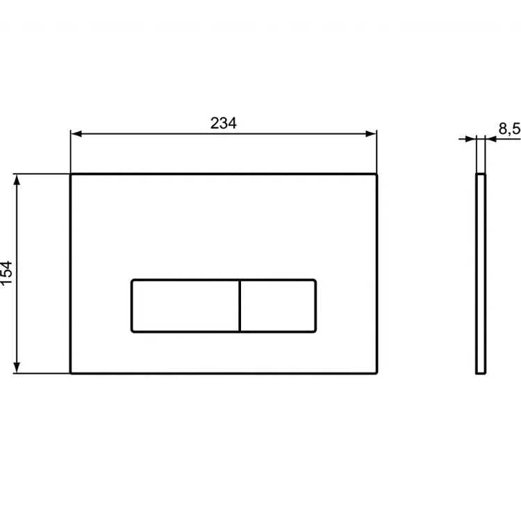 Iebūvējamais rāmis tualetes podam Ideal Standard WC ar melnu pogu,R020467/0121A6