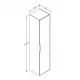 Vannas istabas augstais skapis KAME BIG 160x35cm, TU/35-4/19-BIG/BL