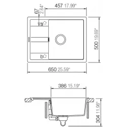 Virtuves izlietne Schock RONDA D-100L, 65x50cm Onyx