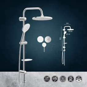 Dušas komplekts Valtemo Deluxe Chrome D240, VS-5110