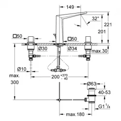 Izlietnes maisītājs 3 daļīgs Grohe Allure Brilliant 20344 000