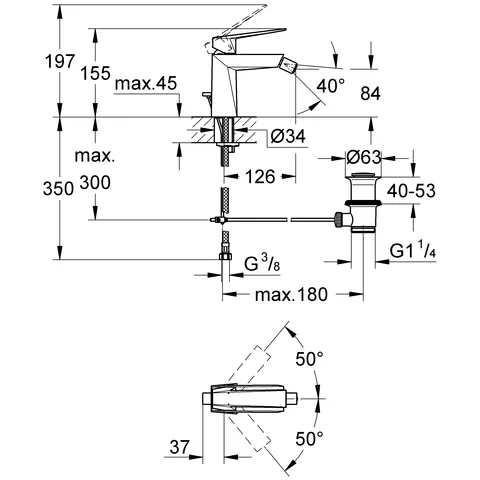 Bidē maisītājs Grohe Allure Brilliant, 23117 000