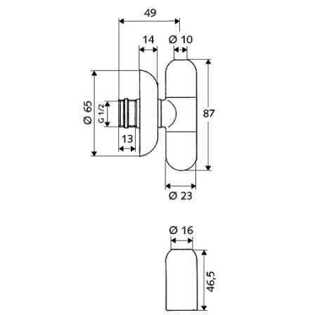 Stūra ventīlis SCHELL Rondo 1/2 x 3/8(10), hromēts 051520699