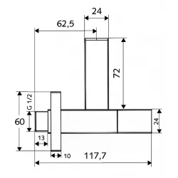 Stūra ventīlis SCHELL Quad 1/2 x 3/8(10), hromēts 053620699